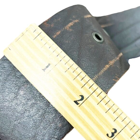 Hache Embellished Western Leather Belt Dark Brown Women’s Size 90/105 - Picture 11 of 12